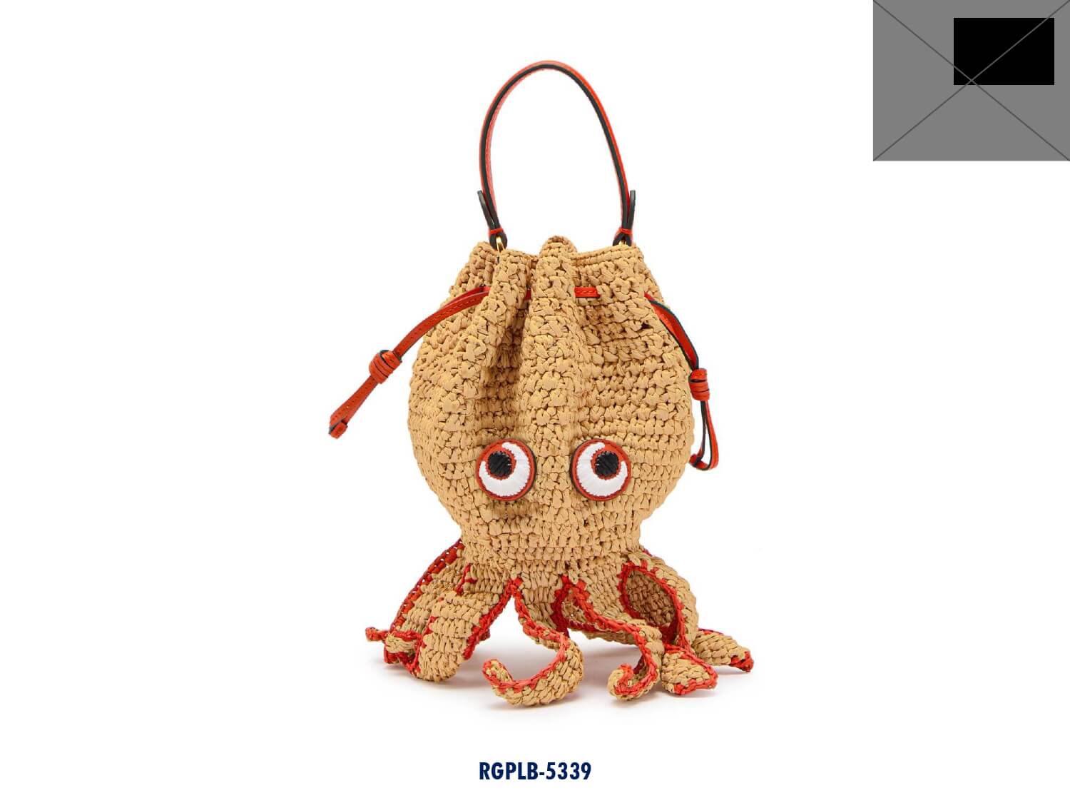 Octopus Raffia Bucket Bag