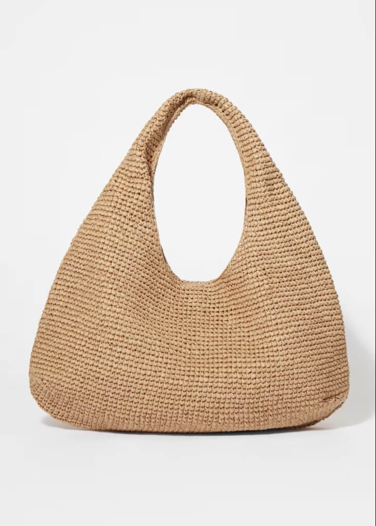 Crystal Raffia Clutch