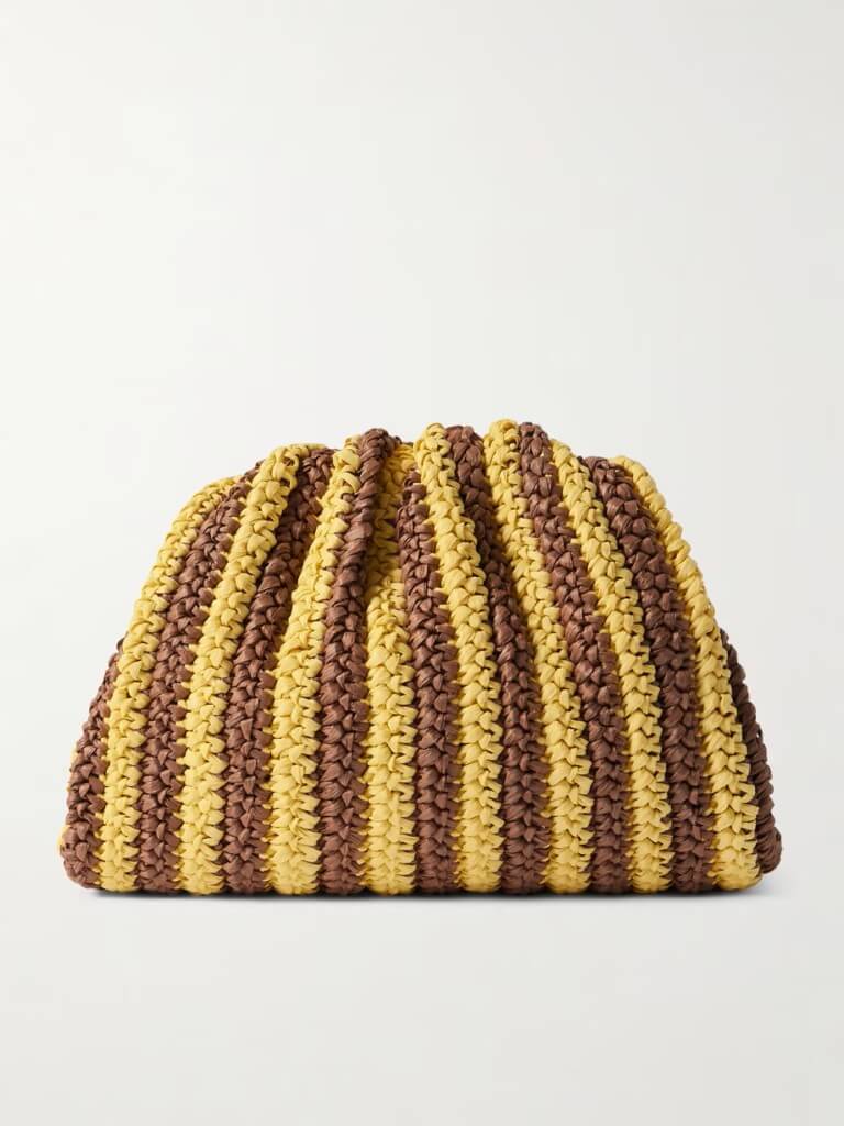 Ruffle Raffia Clutch
