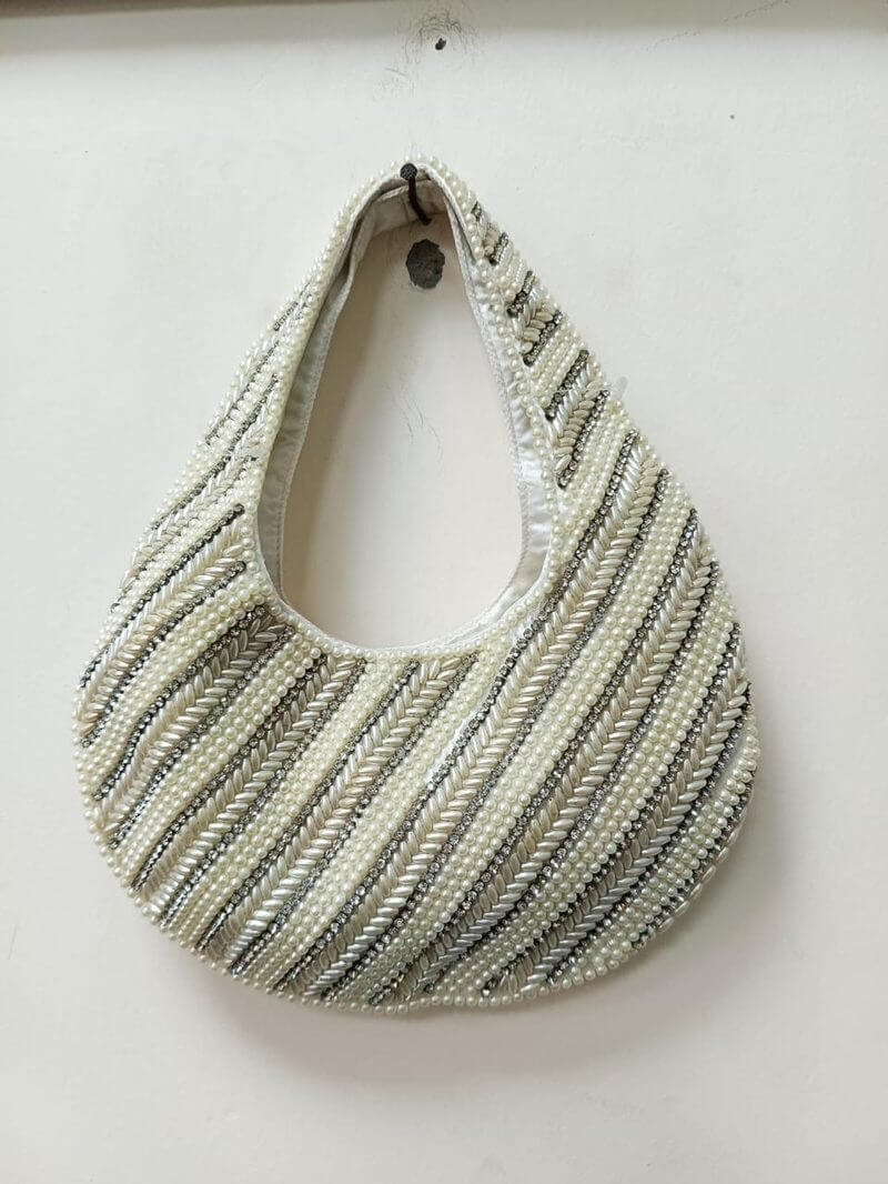 Crystal Stripe Hobo Clutch