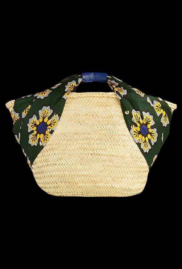 Ankara Print Straw Tote